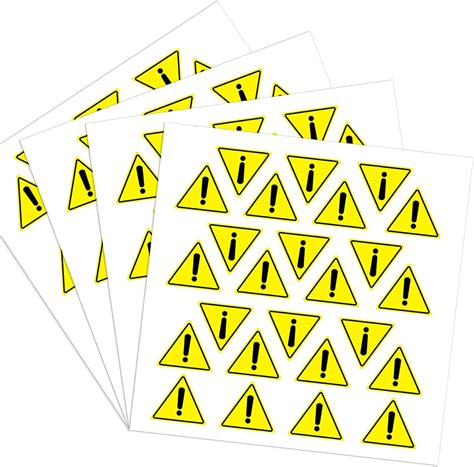 Amazon DealzEpic Yellow Triangle Exclamation Mark Sign Stickers