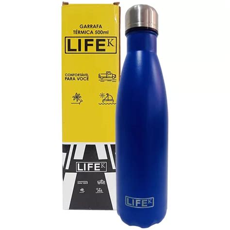 Garrafa T Rmica Squeeze Inox Ml Parede Dupla Avacuo Lifek Cor Azul