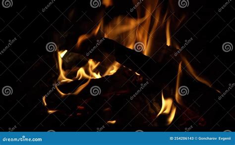 Glowing Embers Of Bright Red Color Abstract Background Hot Coals Of A Burning Wood Fire Stock