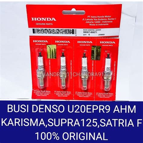 Jual BUSI DENSO U20 ORIGINAL HONDA AHM U20EPR 9 CPR6 KARISMA Shopee