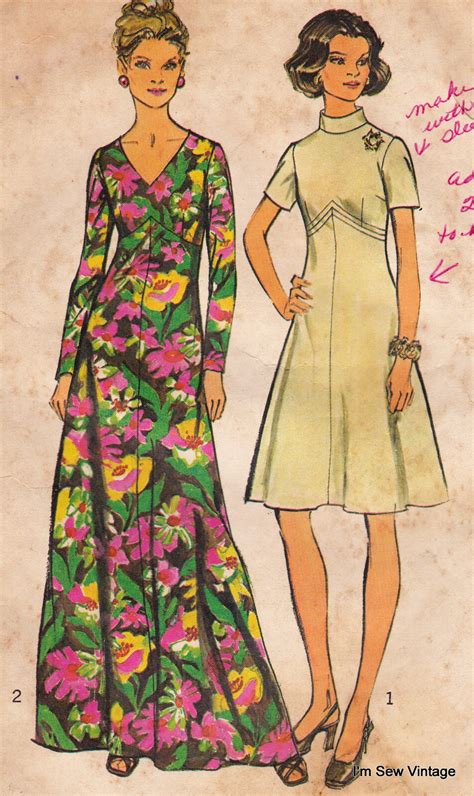 Simplicity 5850 Vintage Sewing Pattern Misses Dress In Etsy