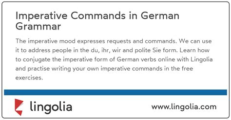 Imperative Commands In German Grammar