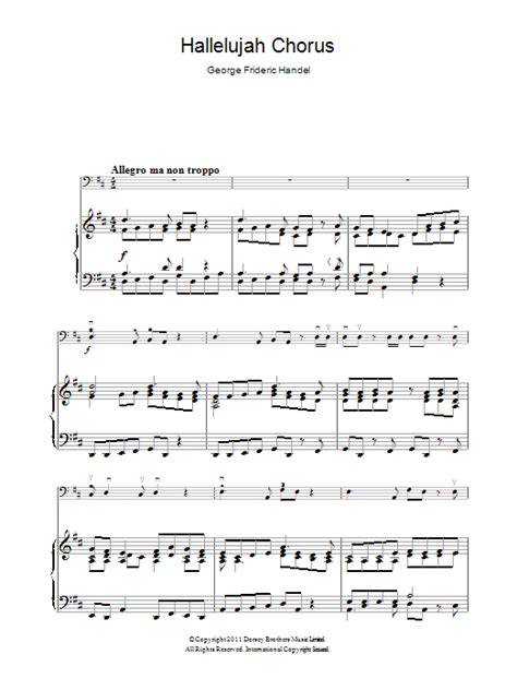 Hallelujah Chorus By George Frideric Handel Sheet Music For Piano