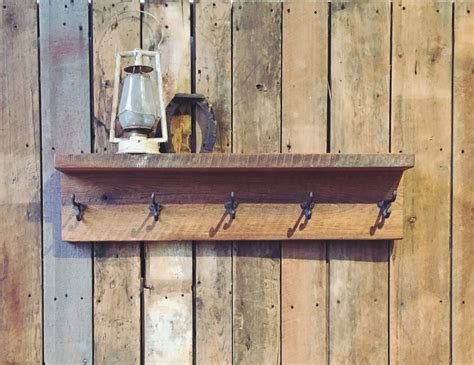 Reclaimed Wood Coat Rack With Shelf Barn Wood Coat Hanger