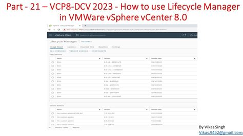 VCP8 DCV 2023 Part 21 How To Use Lifecycle Manager In VMWare