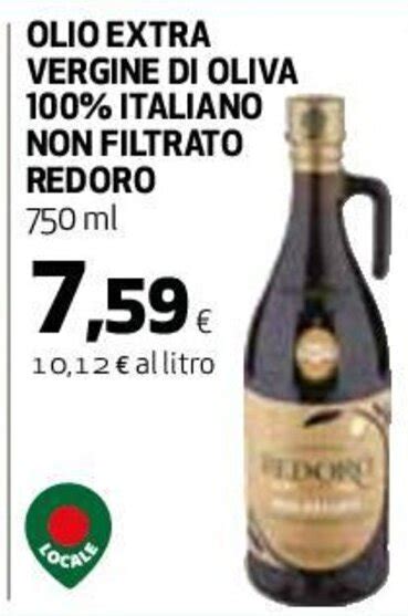 OLIO EXTRA VERGINE DI OLIVA 100 ITALIANO NON FILTRATO REDORO 750 Ml