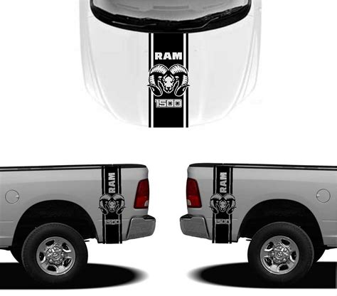 3x Dodge Hood Fender Decals Ram Hemi 1500 2500 Graphics Vinyl Body Stickers