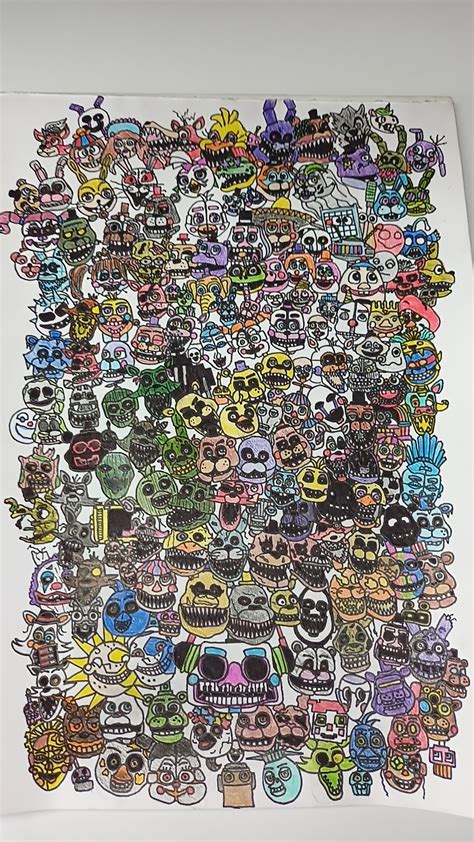 I Drew A Poster Where I Tried To Include Every Single Animatronic From