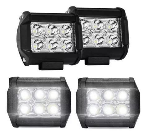 Juego Faros Auxiliares Dually Led Luz Blanca Fija Estrobo Env O Gratis