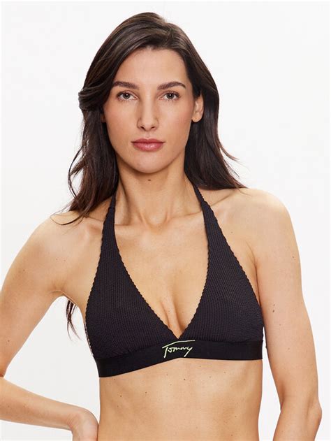 Tommy Jeans Bikini Oberteil UW0UW04489 Schwarz Modivo De