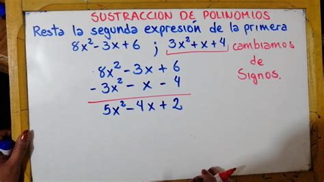 Sustracción De Polinomios Youtube