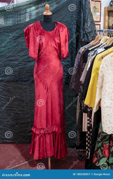 Long Red Dress for Women Over a Mannequin Stock Image - Image of shop, female: 180230057