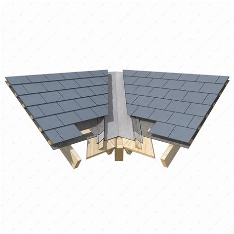 DL296 - Slate Roof Lead Valley Gutter Detail