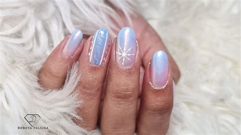 Biab On Natural Nails Ombre Aurora Chrome Nails Youtube