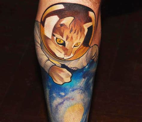 Space Cat tattoo by Matyas Halasz | Photo 19655