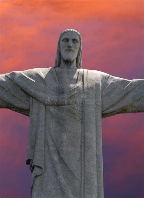 Corcovado Rio De Janeiro De La Estatua Del Redentor De Cristo Imagen De