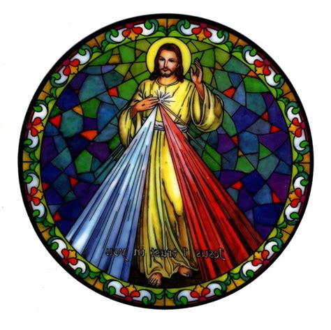 Faith Finds Stained Glass Window Stickers Divine Mercy • Lilymoms