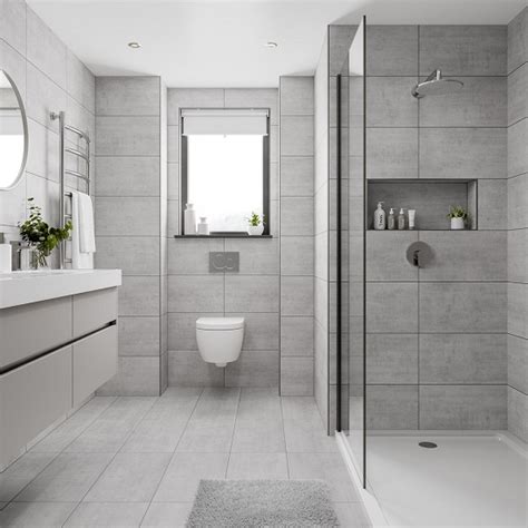 Bathroom Tiles In Grey Rispa