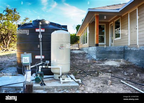 Deep Water Well Set Up In Front Of Home Construction Hi Res Stock