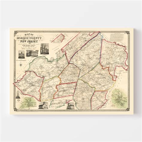Morris County New Jersey Map 1853 Old Map of Morris County - Etsy