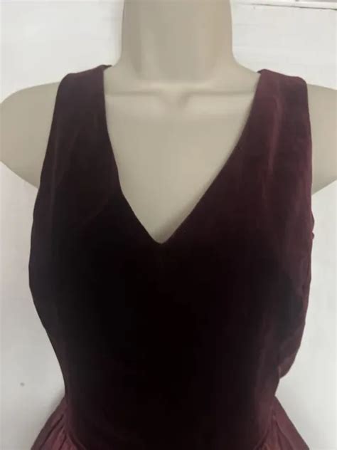 Vintage S Victorian Laura Ashley Burgundy Silk Velvet Taffeta Dress