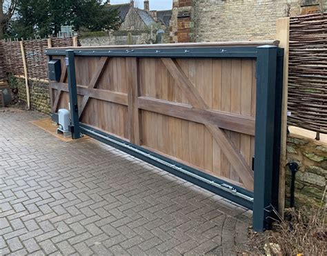 Iroko Timber Sliding Gate Residential And Commercial Electric Gates