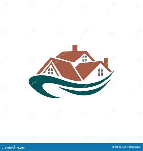 Private Cottages, Real Estate Buildings Logo Stock Vector