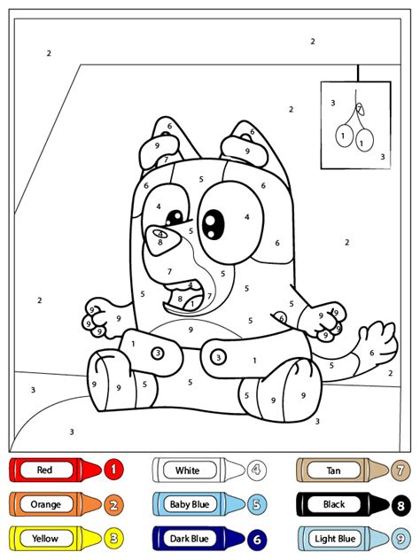 Bluey Color By Number Coloring Pages Coloring Page