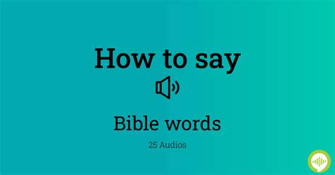How to pronounce Bible words | HowToPronounce.com