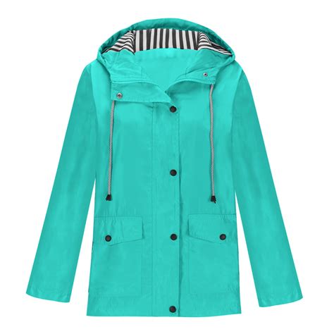 Raincoat Women Waterproof Long Hooded Trench Coats Windbreaker Travel Jacket Navy XXXL - Walmart.com