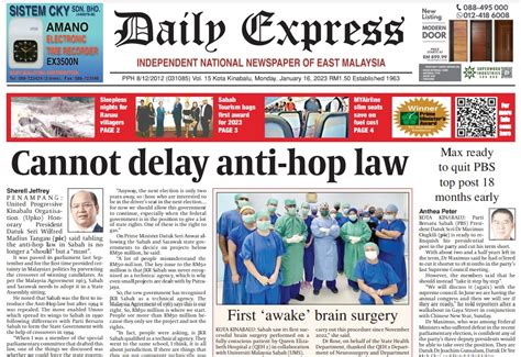 Daily Express Malaysia On Twitter Today S Front Page Cannot Delay