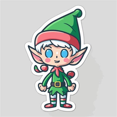 Pegatina de dibujos animados de duende navideño pegatinas de personaje