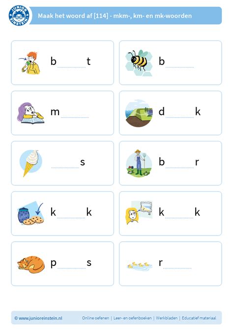 Maak Het Woord Af Mkm Km En Mk Woorden