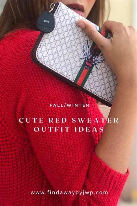 Cute red sweater outfit ideas - FindAWaybyJWP