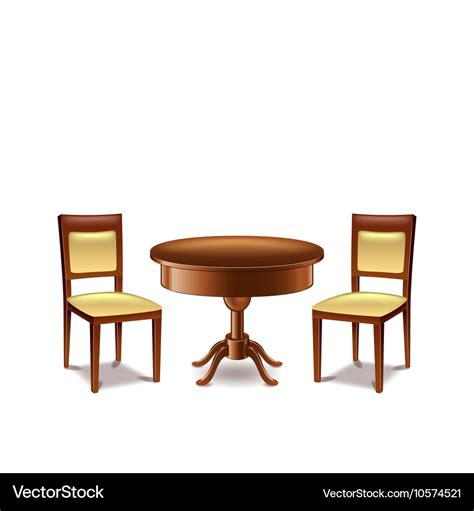 Round table and two chairs isolated on white Vector Image