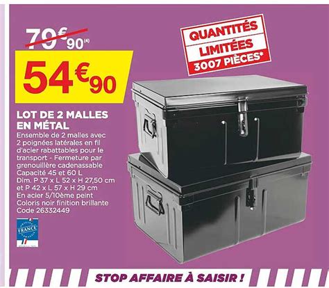 Promo Lot De 2 Malles En Métal chez Bricomarché iCatalogue fr