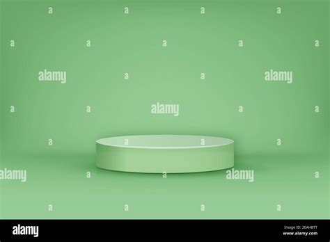 Light Green 3D Stage Podium Mockup For Cosmetic And Product Placement