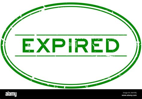 Grunge Green Expired Word Oval Rubber Seal Stamp On White Background