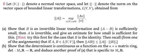 Solved Let V Denote A Normed Vector Space And Let Chegg