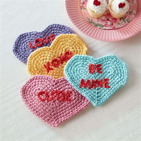 Free Easy Lily Sugar N Cream Conversation Coasters Crochet Pattern Yarnspirations