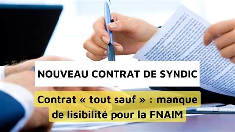 Contrat De Syndic Le Nouveau Mod Le Type Critiqu Par La Fnaim