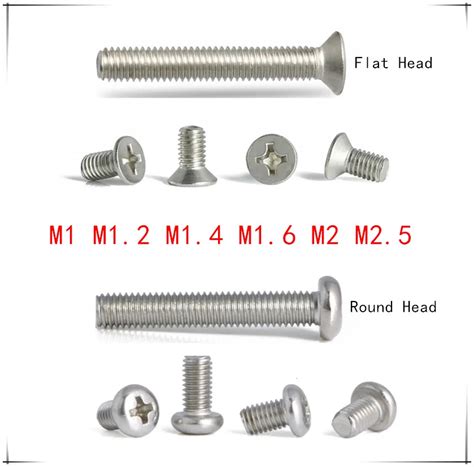 Stainless Steel Phillips Screws M1 M1 2 M1 4 M1 6 M2 M2 5 3 4 5 6 8