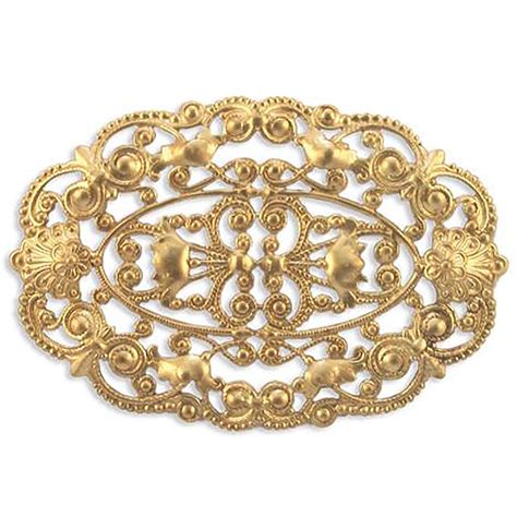 Victorian Style Filigree Raw Brass Unplated Brass Filigree Us Made Victorian Style 3x2