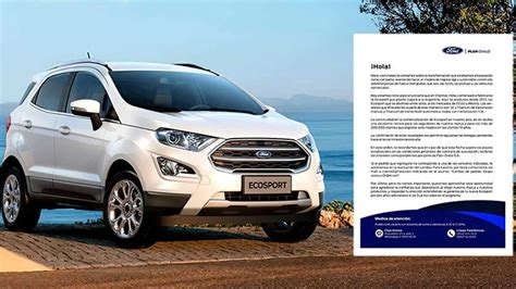 La Carta Que Envi Ford Argentina A Quienes Recibir N La Ecosport