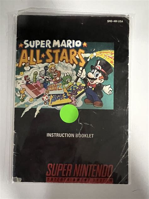 Super Mario All Stars Super Nintendo SNES Manual Instruction Booklet