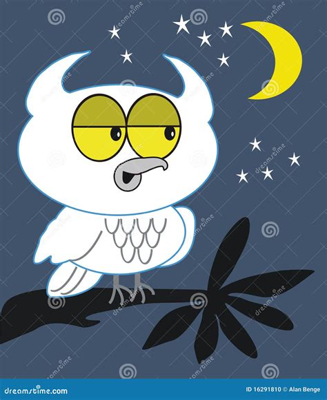 Night owl cartoon stock illustration. Illustration of leaves - 16291810