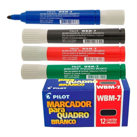 Pincel Marcador Quadro Branco Wbm 7 Pilot 12 Unidades