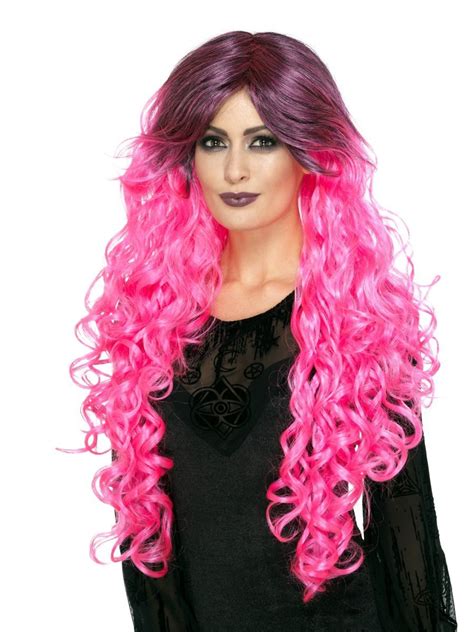 Gothic Glamour Wig Neon Pink Smiffys