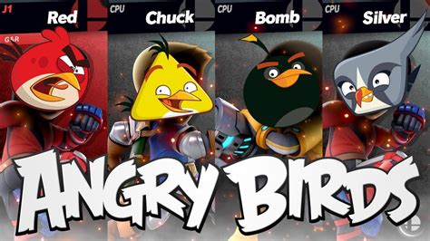 Super Smash Bros Ultimate Mii And Stage Showcase Angry Birds Red Bomb Chuck And Silver