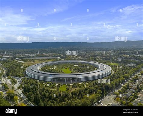 Aerial View of the Apple Park Campus Building and Grounds Stock Photo ...